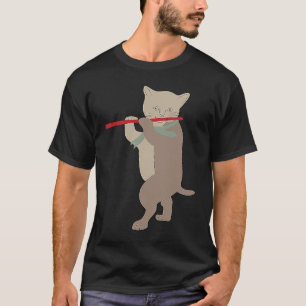 T-shirt Chat qui joue de la flûte Flûte 2