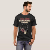 T-shirt Chat qui lit Parce que le meurtre est mal Comment (Devant entier)