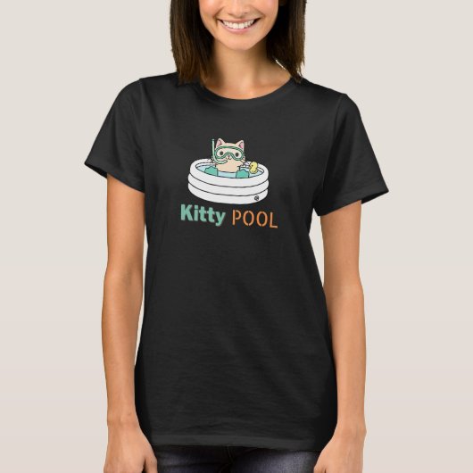 T-shirt Chat qui nage dans une piscine (Devant)