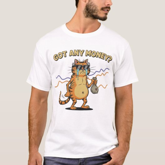 T-shirt Chat qui pleure rétro – Épargnez quelques devises (Devant)
