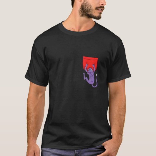 T-shirt Chat qui Tombe Poche (Devant)