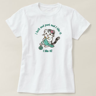 T-shirt Chat qui tricote