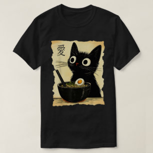 T-shirt Chat Ra Ramen nouilles Japonais Kawaii Anime