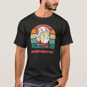 T-shirt Chat Race Meowtorcycle Vintage Sunset Chat Dans Ca