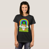 T-shirt Chat Rainbow Leprechaun Chat Perse St Patrick's (Devant entier)