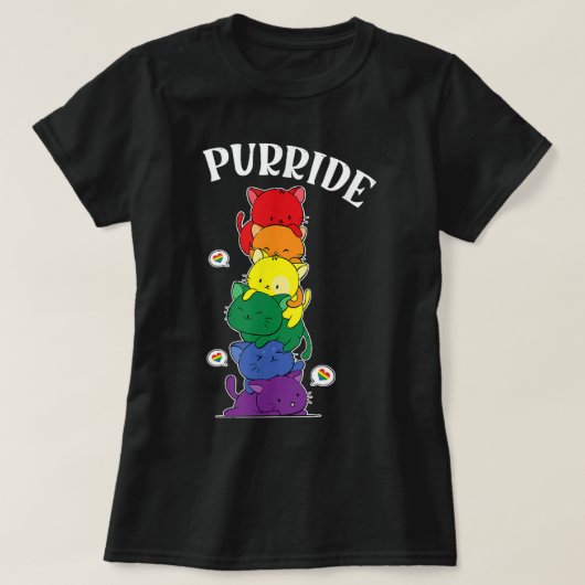 T-shirt Chat Rainbow Lunettes de soleil Gay Fundy Pride LG (Design devant)