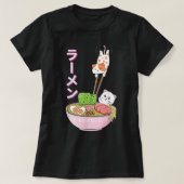 T-shirt Chat Ramen Chemise Filles Femmes Hommes Japonais K (Design devant)