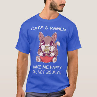 T-shirt Chat Ramen Chemise Sarcastique Ramen nouilles et c