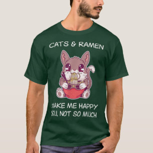 T-shirt Chat Ramen Chemise Sarcastique Ramen nouilles et c