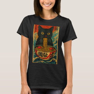 T-shirt Chat Ramen Drôle Japonais Vintage Rétro Amour de N