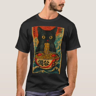 T-shirt Chat Ramen Drôle Japonais Vintage Rétro Amour de N