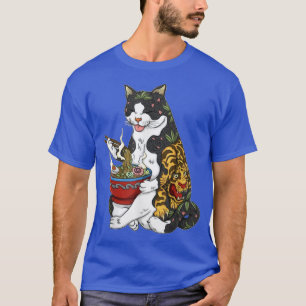 T-shirt Chat Ramen Neko Anime Kawaii Cadeaux W