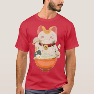 T-shirt Chat Ramen Neko Anime Otaku Kawaii Cadeaux Japonai