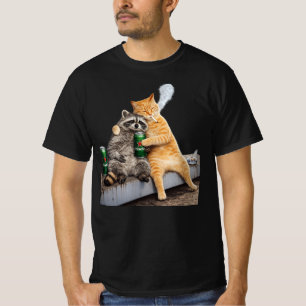 T-shirt Chat Raton laveur fumant une cigarette Boisson M