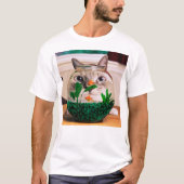 T-shirt Chat regardant le poisson dans l'aquarium (Devant)