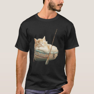 T-shirt Chat Relaxant Endormi Paisiblement Dans Un Bateau