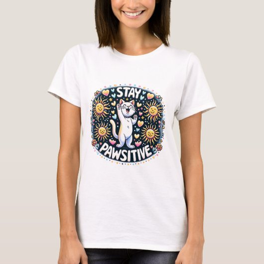 T-shirt Chat Reste Positif (Devant)