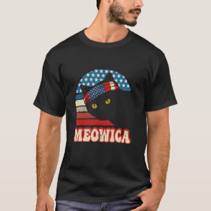 T-shirt Chat Retro 4 juillet Meowica Merica Hommes Usa Ame