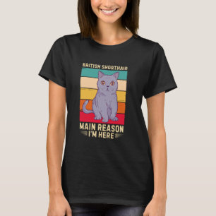 T-shirt Chat Rétro British Shorthair Principale Raison Pou