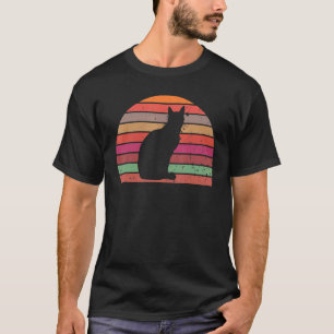 T-shirt Chat Rétro Chat Vintage Silhouette de Chat Animal