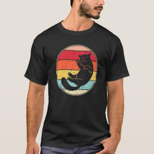T-shirt Chat Rétro Chat Vintage Silhouette de Chat Animal