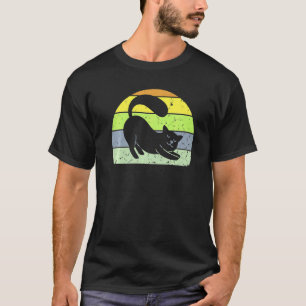 T-shirt Chat Rétro Chat Vintage Silhouette de Chat Animal