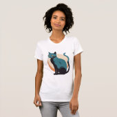 T-shirt Chat Rétro Cool (Devant entier)