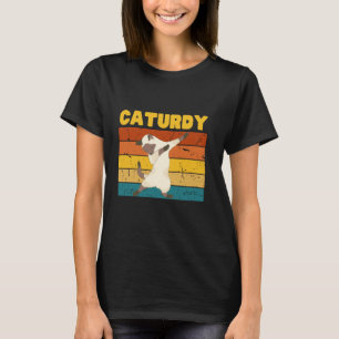 T-shirt Chat Rétro Drôle qui Danse le Samedi aka Caturday