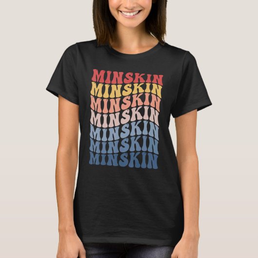 T-shirt Chat Rétro Groovy Minskin (Devant)