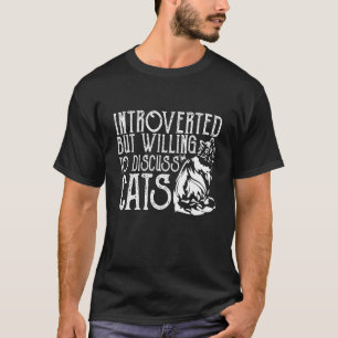 T-shirt Chat Rétro Miaou Introverti Mais Prêt à Discuter