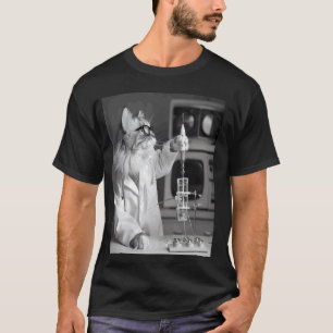 T-shirt Chat Rétro Science - STEM - Laboratoire de Chat Cu