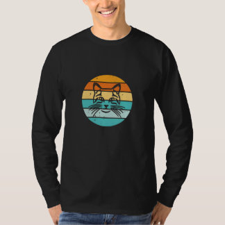 T-shirt Chat Rétro Vintage Coucher de Soleil