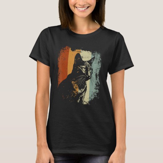 T-shirt Chat Rétro Vintage Pixiebob Pixie Bob (Devant)