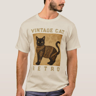 T-shirt Chat Rétro Vintage, Style Antique