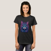T-shirt Chat Rétrowave Chaton Félin Vaporwave Synthwave Ca (Devant entier)