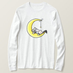 T-Shirt Chat Rêveur Amour Lunaire