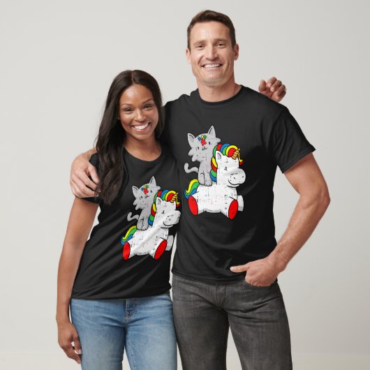 T-shirt Chat Riding Unicorn Sensibilisation sur l'autisme  (Unisexe)