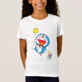 T-Shirt Chat Robot Bleu Joueur avec Balloon - Amusant Anim (Devant)