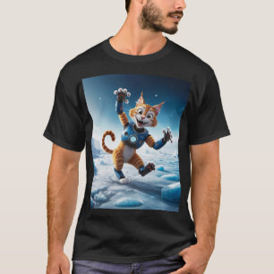 T-shirt Chat robot convivial sur une autre planète glacée