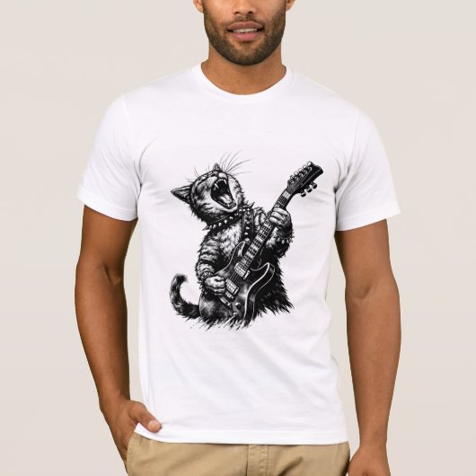 T-shirt Chat Rock n Roll (Devant)