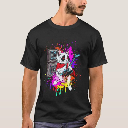 T-shirt Chat Rock 'n' Roll (Devant)