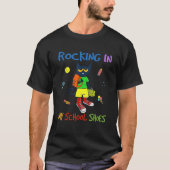T-shirt Chat Rocking Dans Mon École Chaussures Retour À L' (Devant)