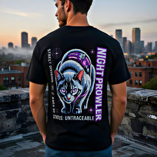 T-shirt Chat rôdeur nocturne Cyberpunk Cadeau pour les jou