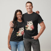 T-shirt Chat Rond Heureux avec Art d'Été de Pastèque ✨🐾🍉 (Unisexe)