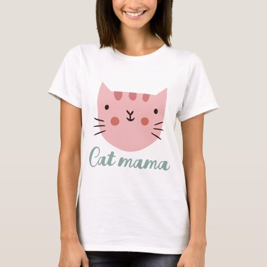 T-shirt chat rose (Devant)
