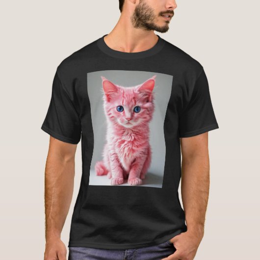 T-shirt Chat rose (Devant)