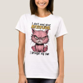 T-shirt Chat Rose Avec Attitude (Devant)
