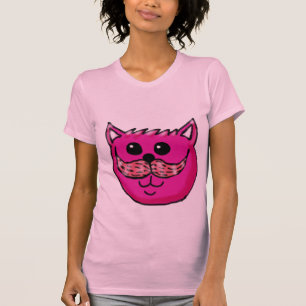 T-shirt Chat rose de moustache