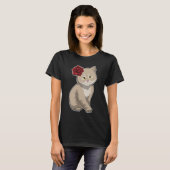 T-shirt Chat Rose Fleur (Devant entier)
