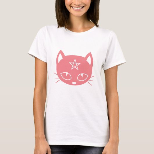 T-shirt Chat rose Kawaii Pagan (Devant)